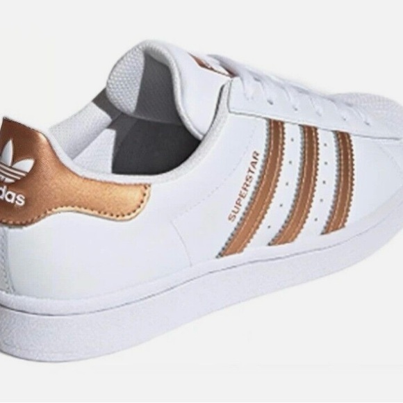 adidas Shoes - adidas Superstar White and Gold Athletic Shoes